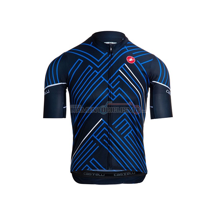 Abbigliamento Ciclismo Castelli Manica Corta 2021 Blu Nero Bianco