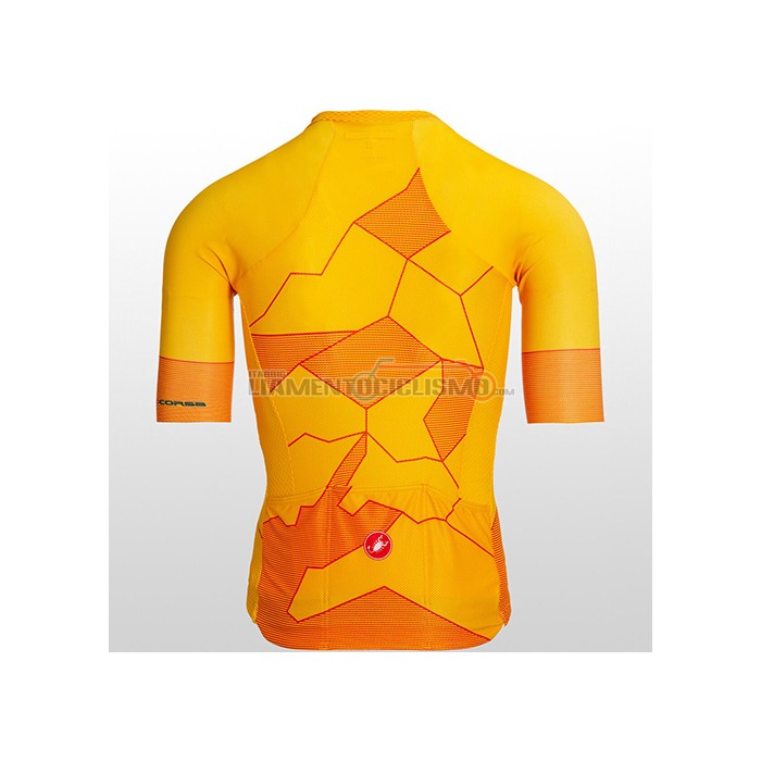 Abbigliamento Ciclismo Castelli Manica Corta 2021 Giallo Arancione
