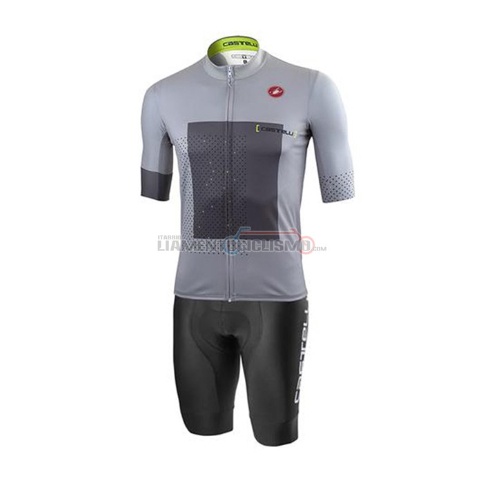 Abbigliamento Ciclismo Castelli Manica Corta 2021 Grigio Bianco(5)