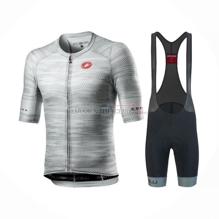 Abbigliamento Ciclismo Castelli Manica Corta 2021 Grigio Bianco