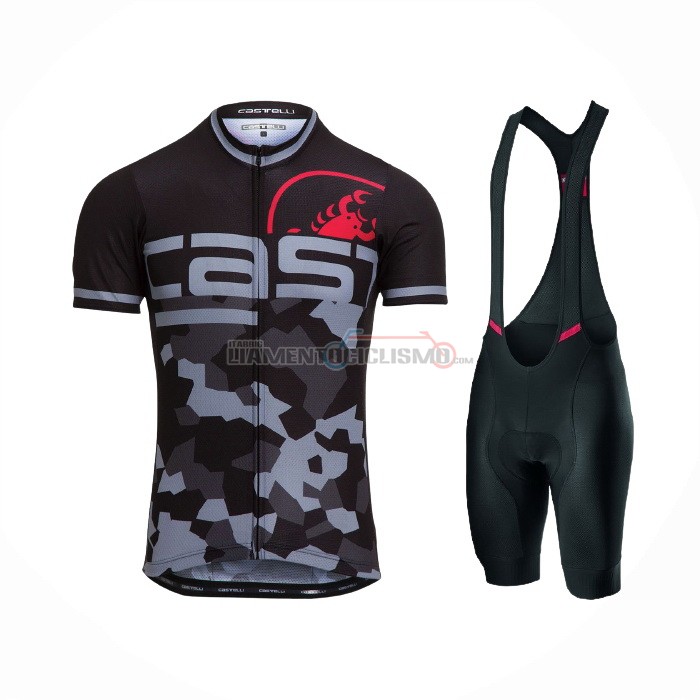 Abbigliamento Ciclismo Castelli Manica Corta 2021 Nero Grigio