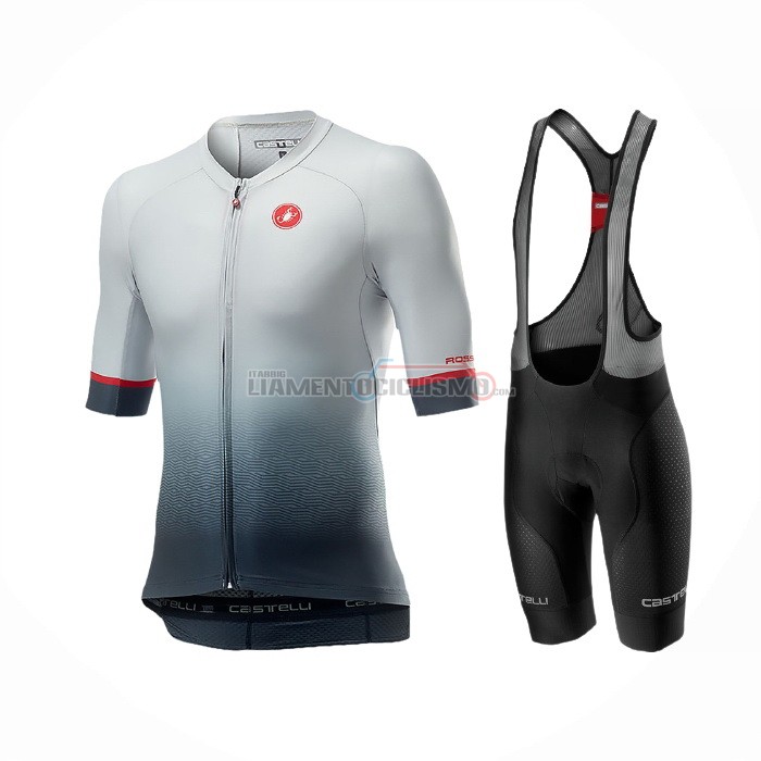 Abbigliamento Ciclismo Castelli Manica Corta 2021 Nero Grigio Bianco