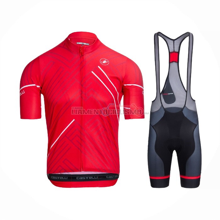 Abbigliamento Ciclismo Castelli Manica Corta 2021 Rosso Bianco