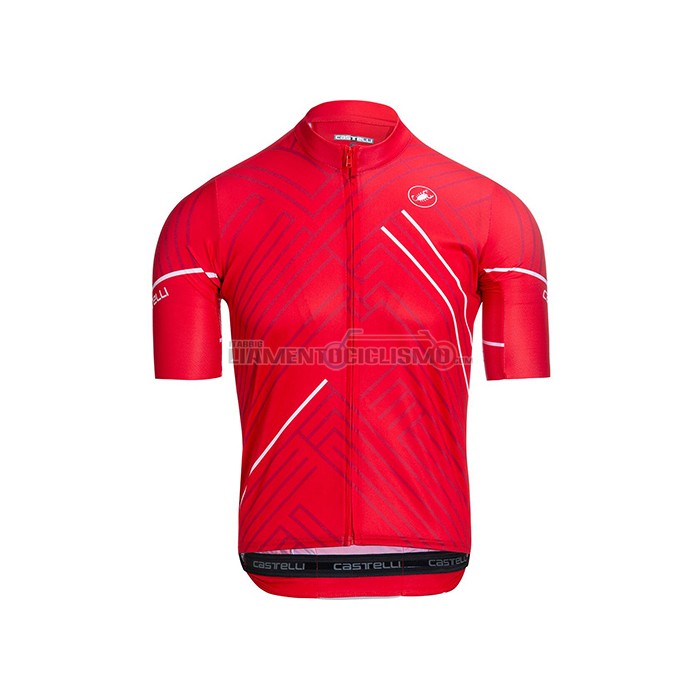 Abbigliamento Ciclismo Castelli Manica Corta 2021 Rosso Bianco