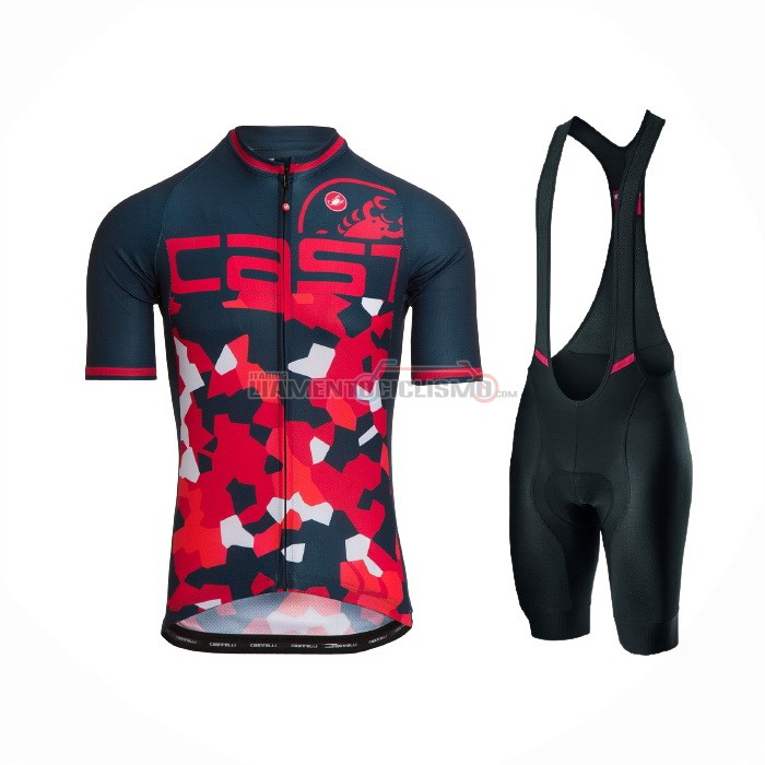 Abbigliamento Ciclismo Castelli Manica Corta 2021 Rosso Spento Blu