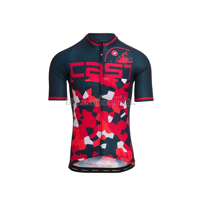 Abbigliamento Ciclismo Castelli Manica Corta 2021 Rosso Spento Blu