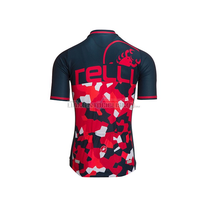 Abbigliamento Ciclismo Castelli Manica Corta 2021 Rosso Spento Blu