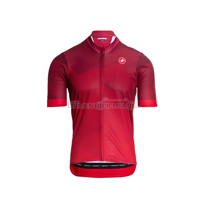Abbigliamento Ciclismo Castelli Manica Corta 2021 Scuro Rosso