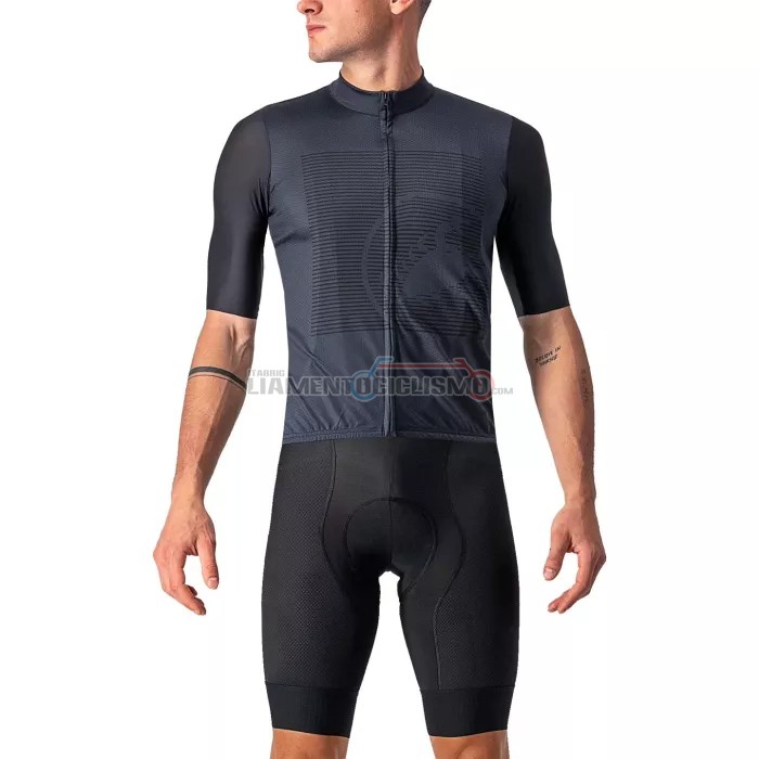 Abbigliamento Ciclismo Castelli Manica Corta 2022 Scuro Grigio