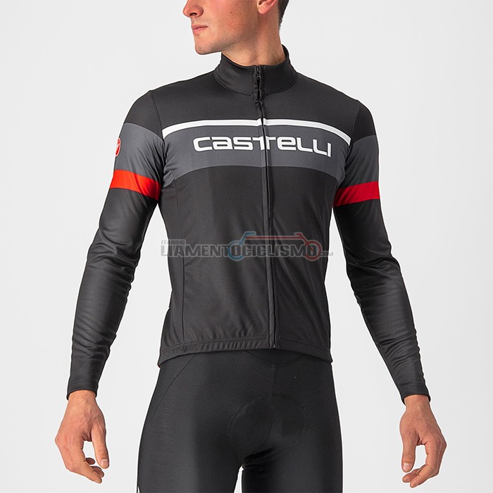 Abbigliamento Ciclismo Castelli Manica Lunga 2022 Rosso Nero