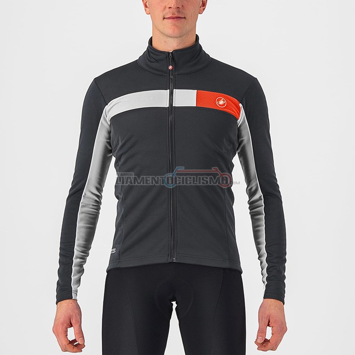 Abbigliamento Ciclismo Castelli Manica Lunga 2022 Scuro Grigio