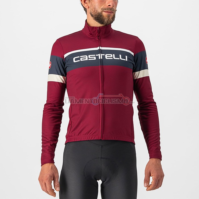 Abbigliamento Ciclismo Castelli Manica Lunga 2022 Spento Rosso