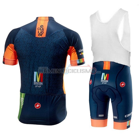 Abbigliamento Ciclismo Castelli Maratona Dles Dolomites-Enel Manica Corta 2018 Blu Arancione