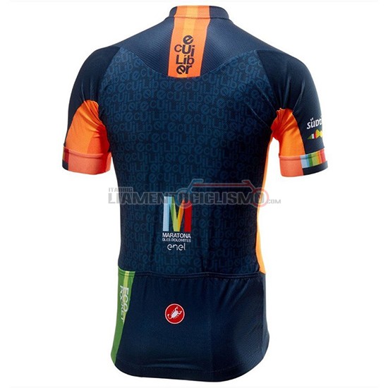 Abbigliamento Ciclismo Castelli Maratona Dles Dolomites-Enel Manica Corta 2018 Blu Arancione