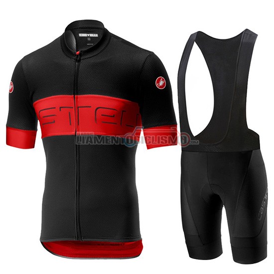 Abbigliamento Ciclismo Castelli Prologo 6 Manica Corta 2019 Nero Rosso