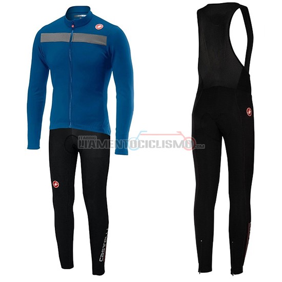 Abbigliamento Ciclismo Castelli Puro 3 Manica Lunga 2019 Blu Nero