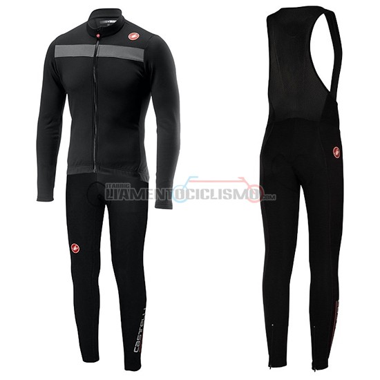 Abbigliamento Ciclismo Castelli Puro 3 Manica Lunga 2019 Grigio Nero