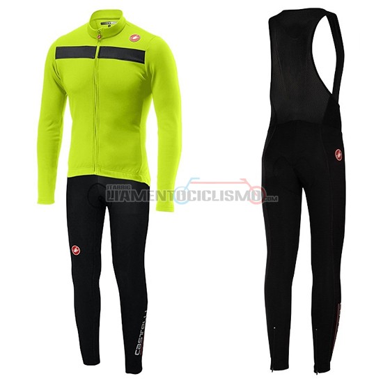 Abbigliamento Ciclismo Castelli Puro 3 Manica Lunga 2019 Verde Nero