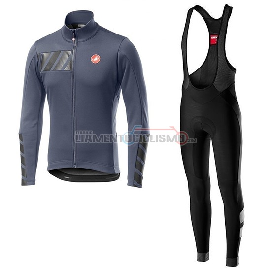 Abbigliamento Ciclismo Castelli Raddoppia 2 Manica Lunga 2019 Grigio Argentato