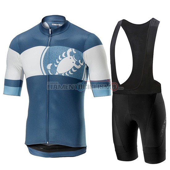 Abbigliamento Ciclismo Castelli Ruota Manica Corta 2019 Blu Bianco