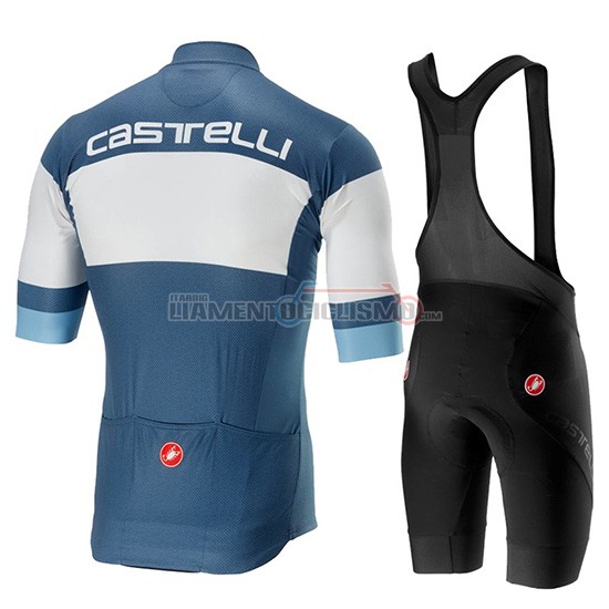 Abbigliamento Ciclismo Castelli Ruota Manica Corta 2019 Blu Bianco