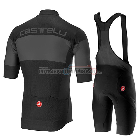 Abbigliamento Ciclismo Castelli Ruota Manica Corta 2019 Nero Grigio
