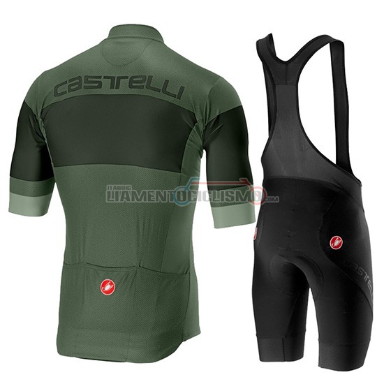 Abbigliamento Ciclismo Castelli Ruota Manica Corta 2019 Nero Verde