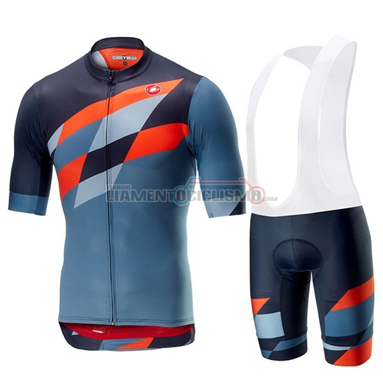 Abbigliamento Ciclismo Castelli Tabula Rasa Manica Corta 2019 Blu Arancione