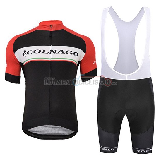 Abbigliamento Ciclismo Colnago Manica Corta 2019 Bianco Nero Rosso