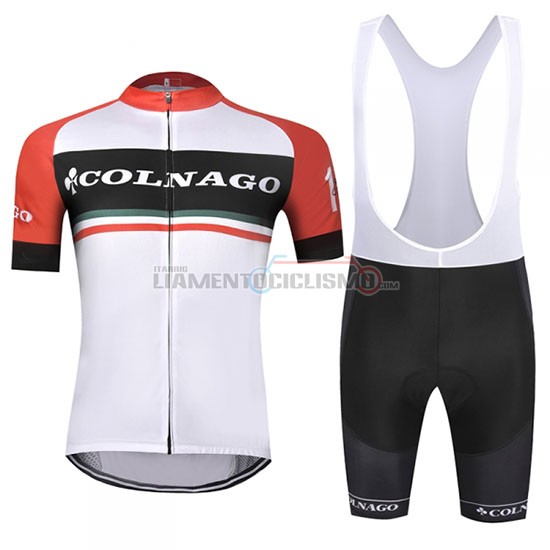 Abbigliamento Ciclismo Colnago Manica Corta 2019 Bianco Rosso