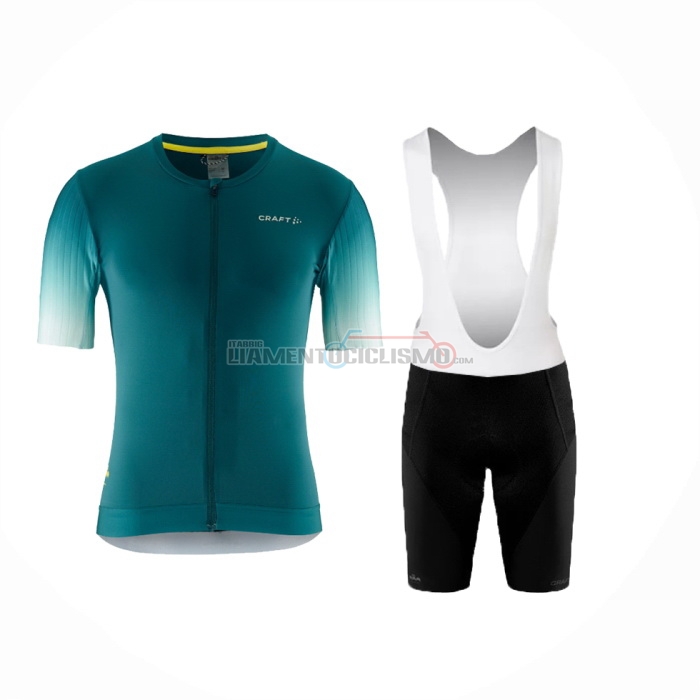2024 Abbigliamento Ciclismo Craft Scuro Verde Manica Corta e Salopette