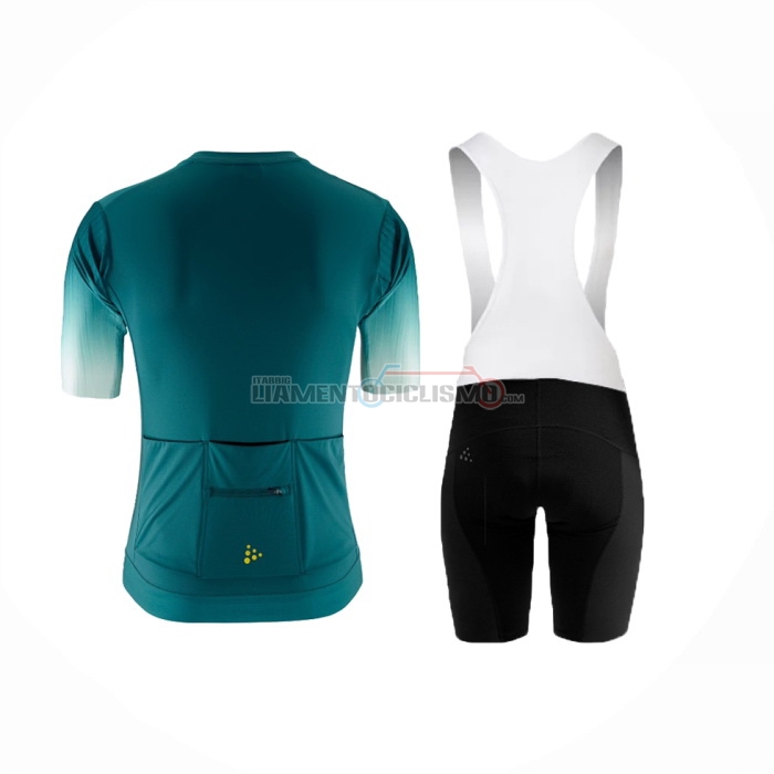 2024 Abbigliamento Ciclismo Craft Scuro Verde Manica Corta e Salopette