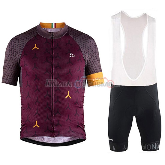 Abbigliamento Ciclismo Craft Monument Manica Corta 2018 Spento Rosso