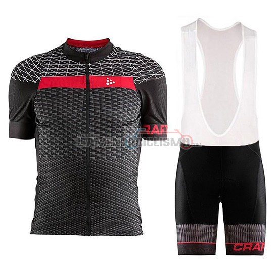 Abbigliamento Ciclismo Craft Route Manica Corta 2018 Nero Rosso