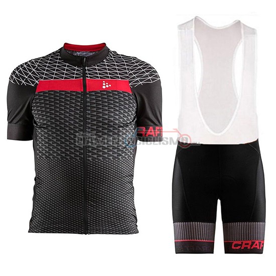 Abbigliamento Ciclismo Craft Route Manica Corta 2018 Nero e Rosso