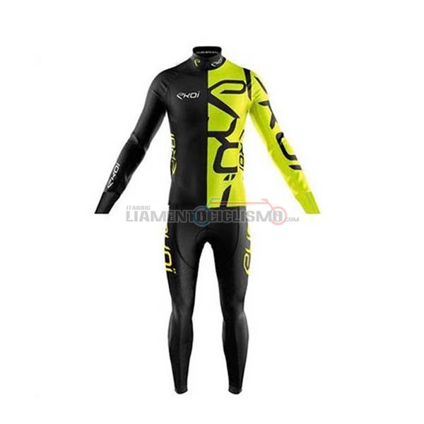 Abbigliamento Ciclismo EKOI Manica Lunga 2020 Nero Giallo