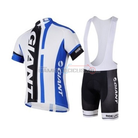 Abbigliamento Ciclismo Giant Manica Corta 2018 Nero Bianco Blu