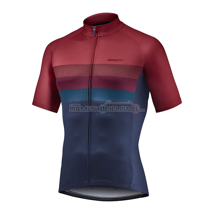 Abbigliamento Ciclismo Giant Manica Corta 2021 Spento Rosso Blu