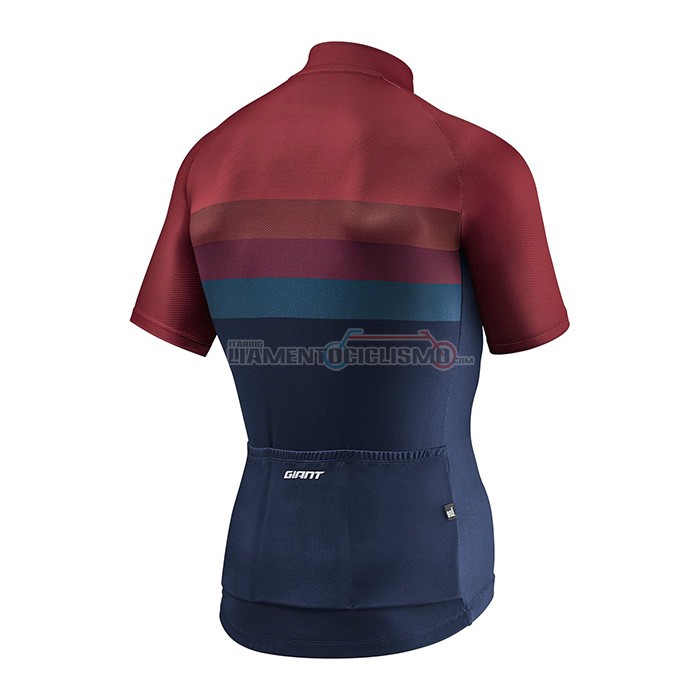 Abbigliamento Ciclismo Giant Manica Corta 2021 Spento Rosso Blu