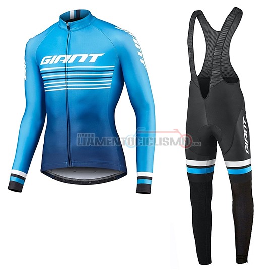 Abbigliamento Ciclismo Giant Race Day Manica Lunga 2019 Blu