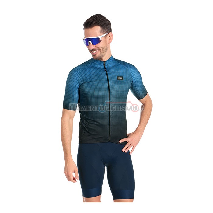 Abbigliamento Ciclismo Gore Manica Corta 2022 Nero Blu