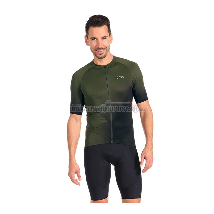 Abbigliamento Ciclismo Gore Manica Corta 2022 Verde Nero