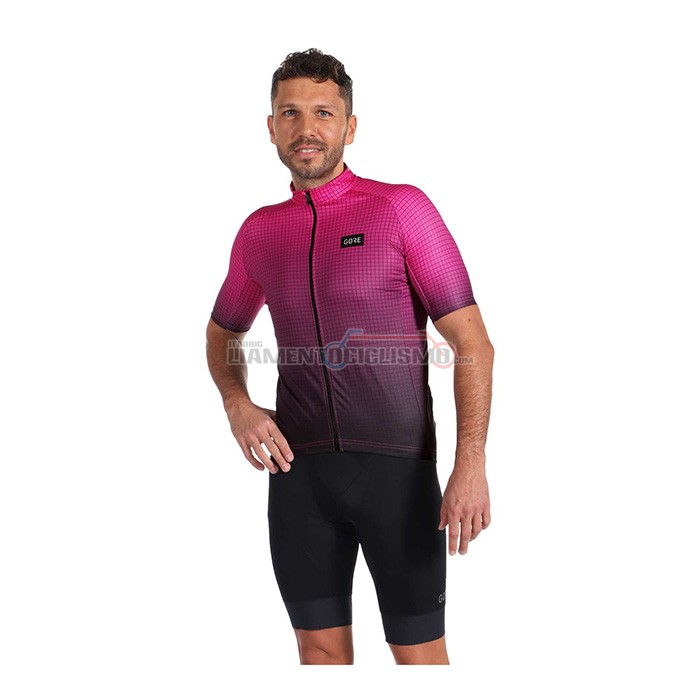 Abbigliamento Ciclismo Gore Manica Corta 2022 Viola Nero