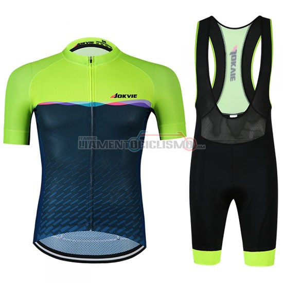 Abbigliamento Ciclismo Jokvie Manica Corta 2019 Verde Spento Blu