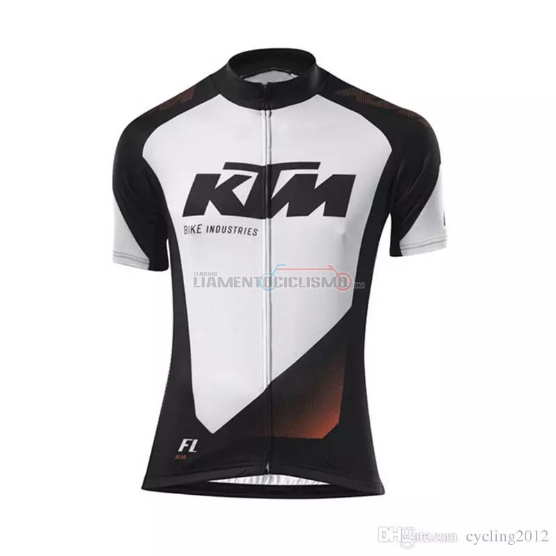 Abbigliamento Ciclismo KTM Manica Corta 2018 Bianco Nero