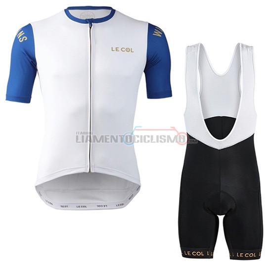 Abbigliamento Ciclismo Lecol Manica Corta 2019 Bianco Blu