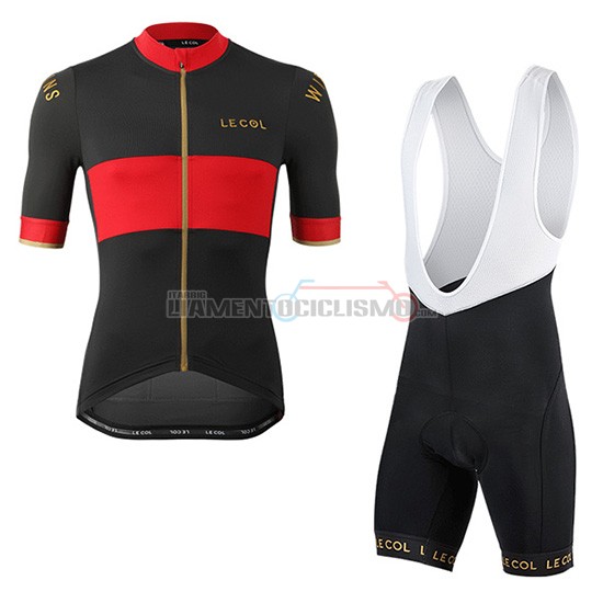 Abbigliamento Ciclismo Lecol Manica Corta 2019 Nero Rosso