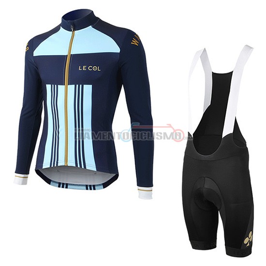 Abbigliamento Ciclismo Lecol Manica Lunga 2019 Celeste Blu