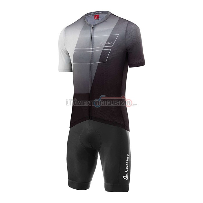 Abbigliamento Ciclismo Loffler Manica Corta 2022 Nero Bianco Grigio