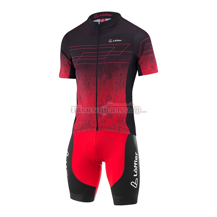 Abbigliamento Ciclismo Loffler Manica Corta 2022 Nero Rosso